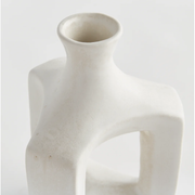 White Abstract Open Vase