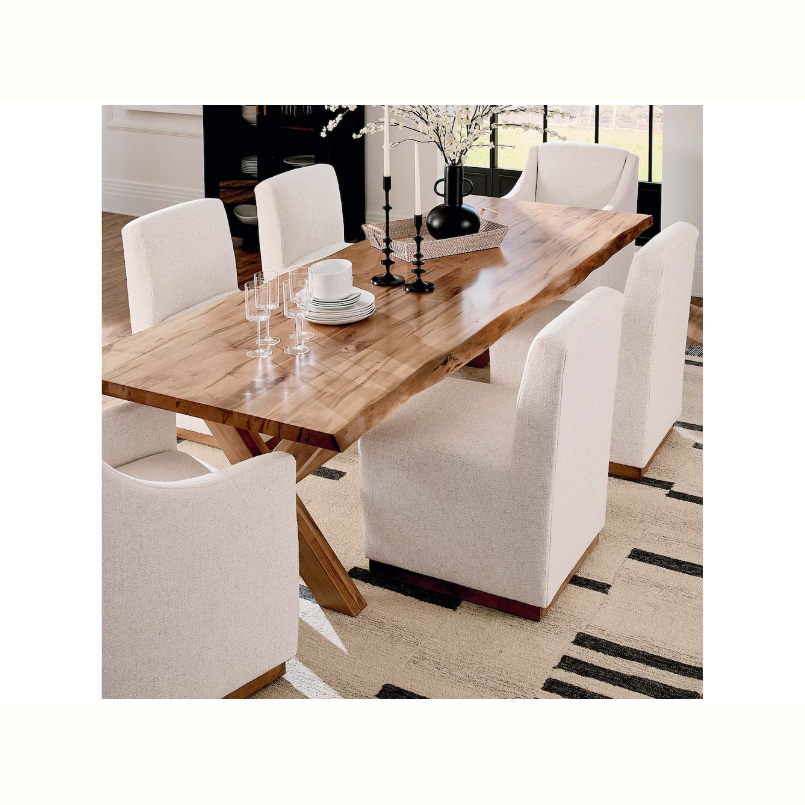 Custom Armless Upholstered Chair w/ Casters