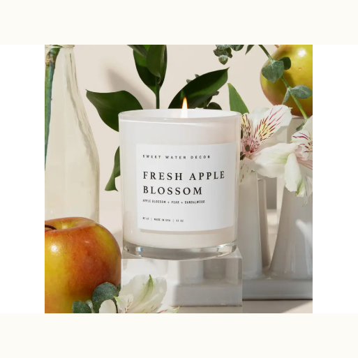 Fresh Apple Blossom:  11 oz. Soy Candle