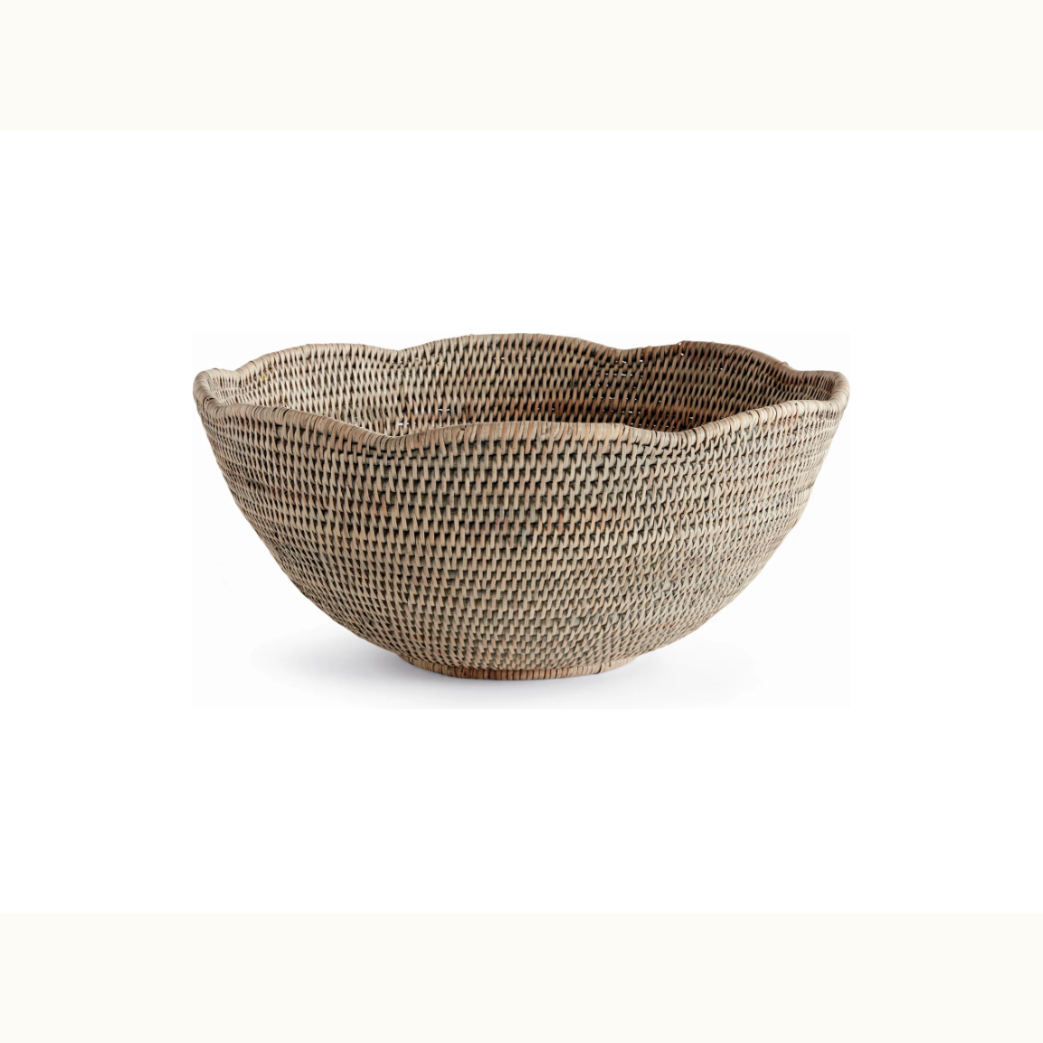 Burma Rattan Scalloped Edge Bowl Large