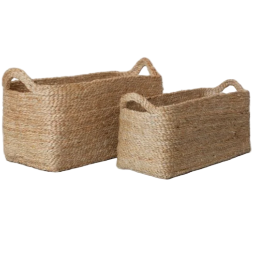 Jute Rectangle Tray Baskets