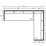 2 Pc Custom Sectional w/Bench Cushions