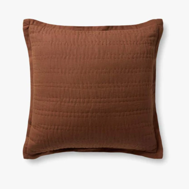 22x22 Brown Down Pillow
