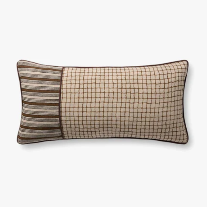 12x27 Brown Lumbar Down Pillow