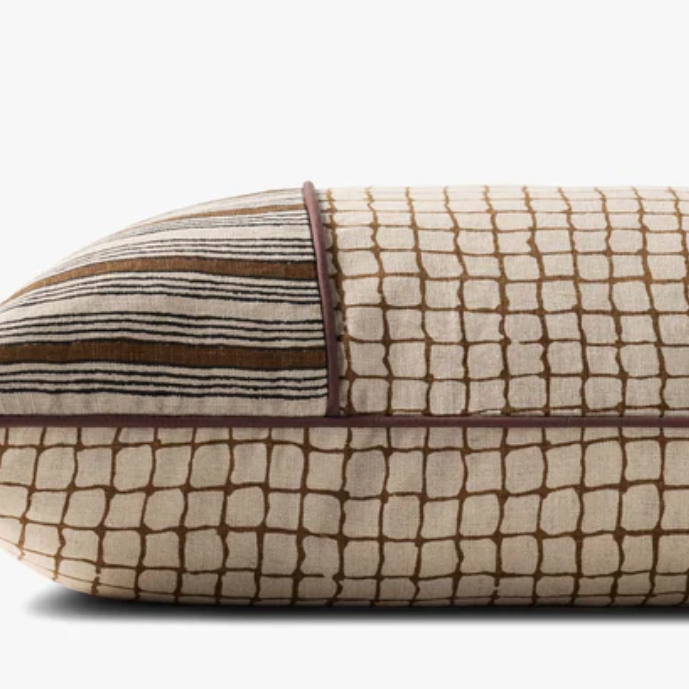 12x27 Brown Lumbar Down Pillow