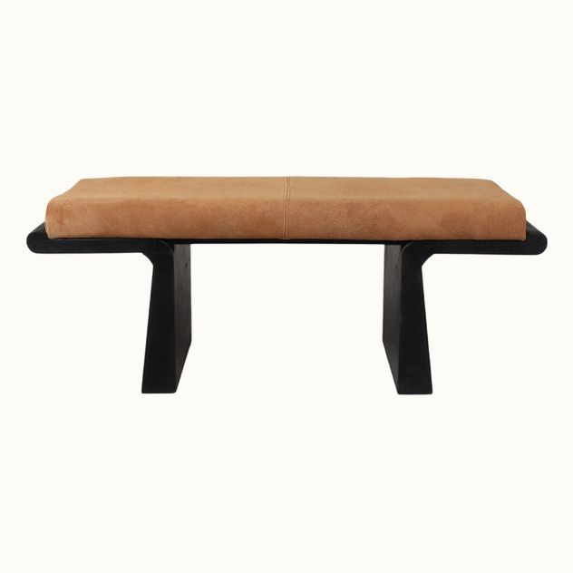 Suede Modern Bench