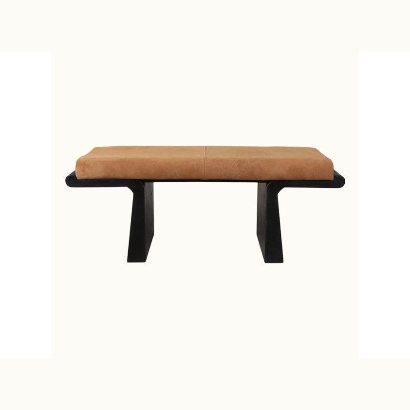 Suede Modern Bench