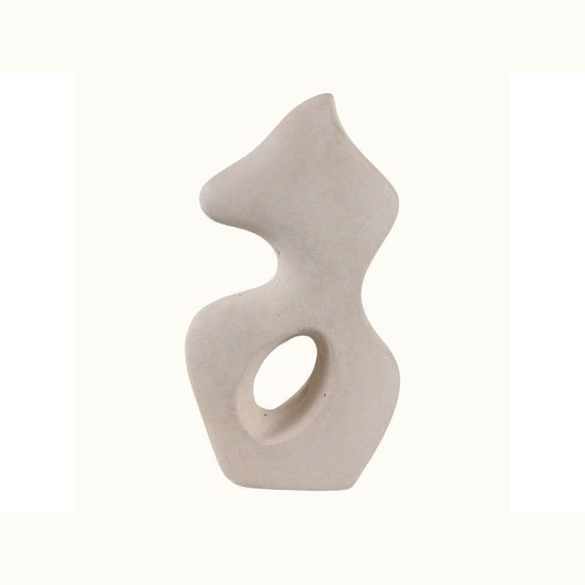 White Paper Mache Squiggle Sculpture