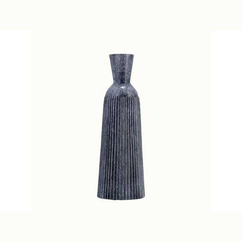Blue Glass Grooved Vase