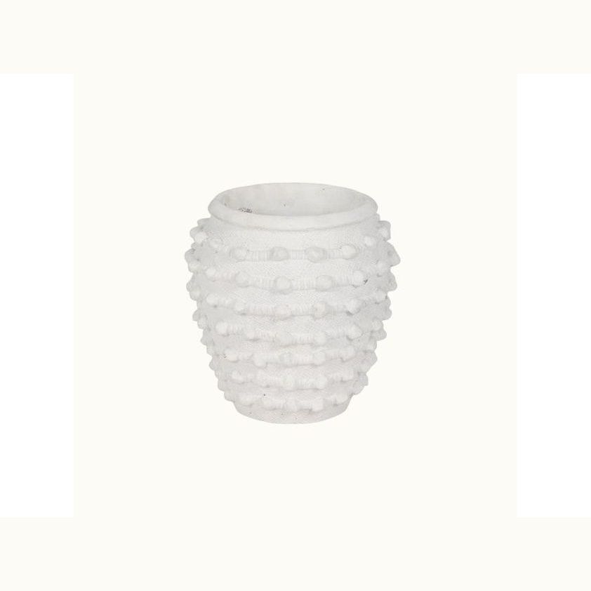 White Woven Knot Planter