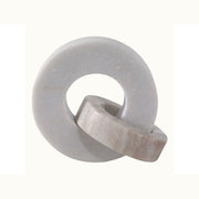 White & Beige Marble Double Ring