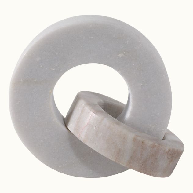 White & Beige Marble Double Ring