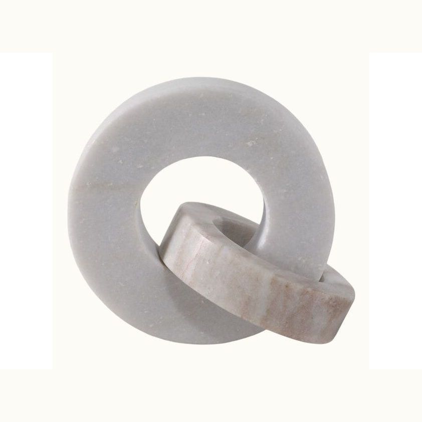 White & Beige Marble Double Ring
