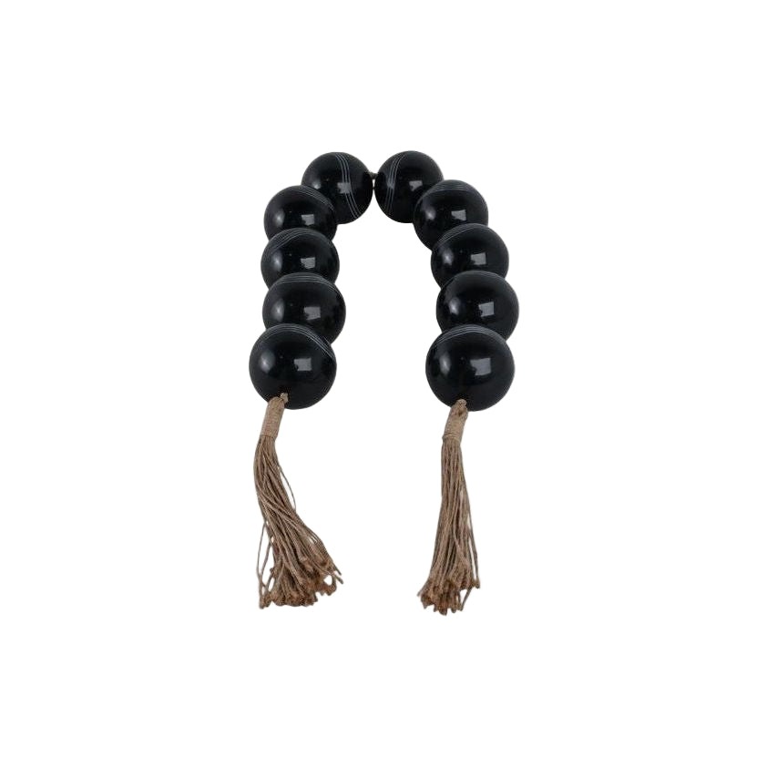 Black Carved Bead Garland