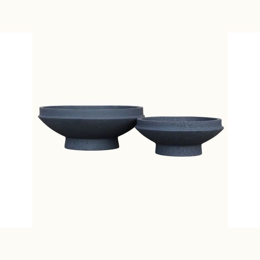 Black Pedestal Bowl Planters
