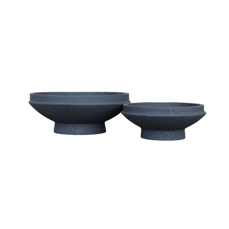 Black Pedestal Bowl Planters
