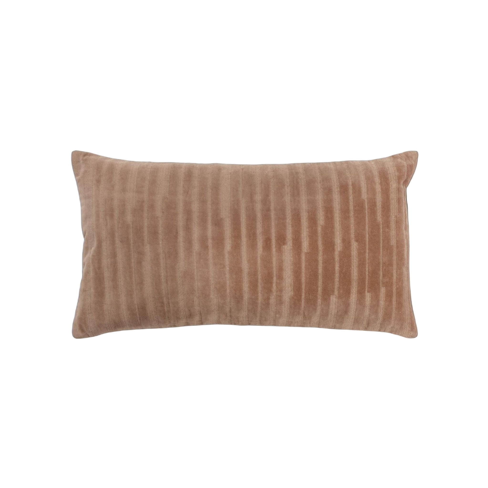 14"x 26"Camel Lumbar Velvet Pillow