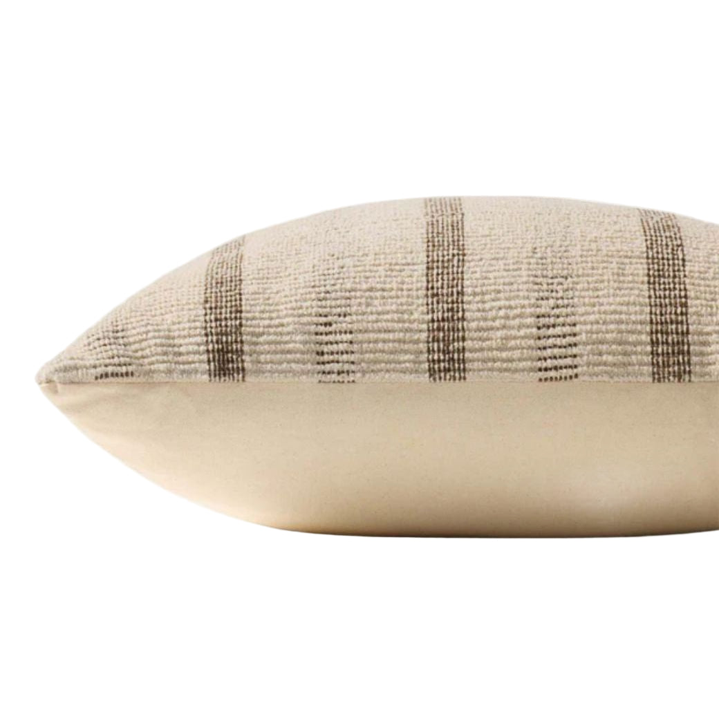 20" Brown/Ivory Patterned Down Pillow