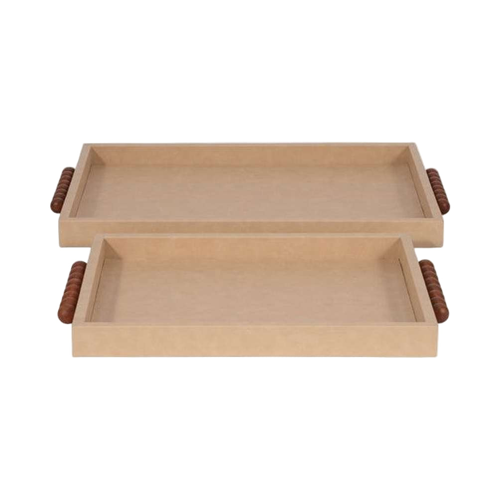 Ivory Beaded Handle Tray