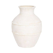 14" Traditional Textured Ivory Terracotta Vase