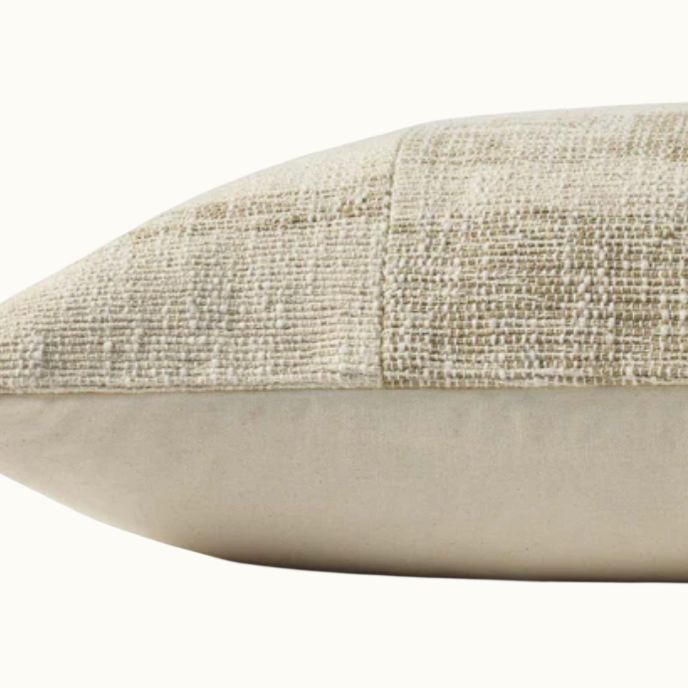 16 X 26 Beige/Natural Textured Down Lumbar Pillow