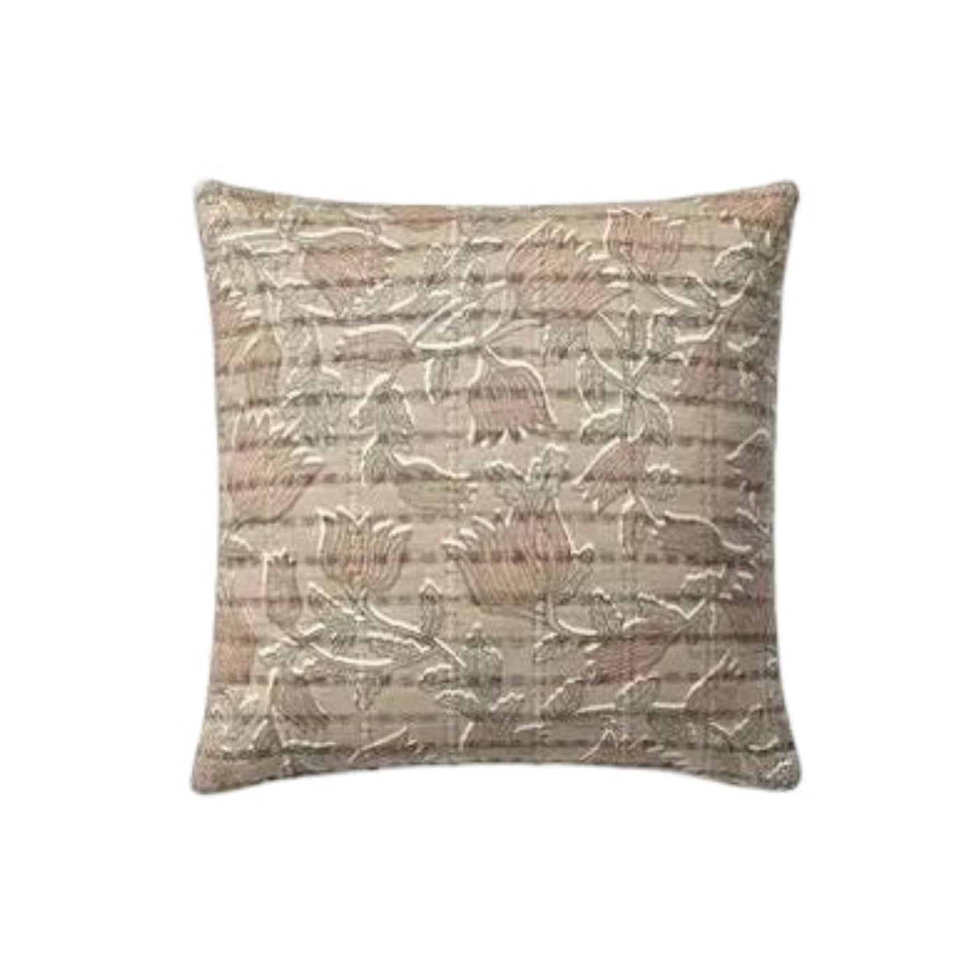 18" Taupe / Rose Down Pillow