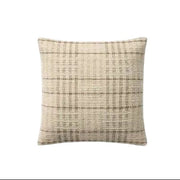 18" Ivory/Brown Down Pillow