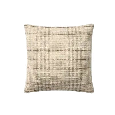 18" Ivory/Brown Down Pillow