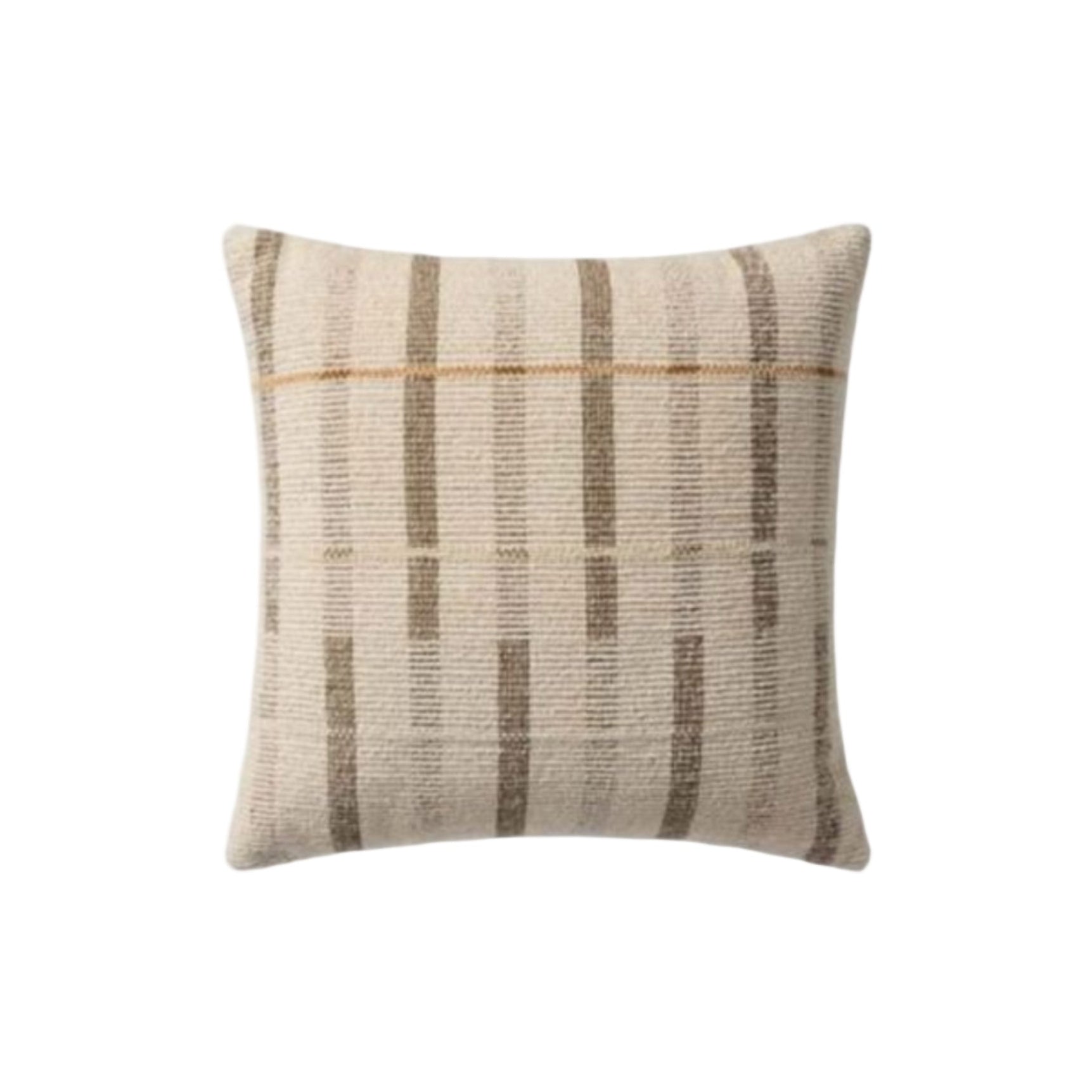 20" Brown/Ivory Patterned Down Pillow