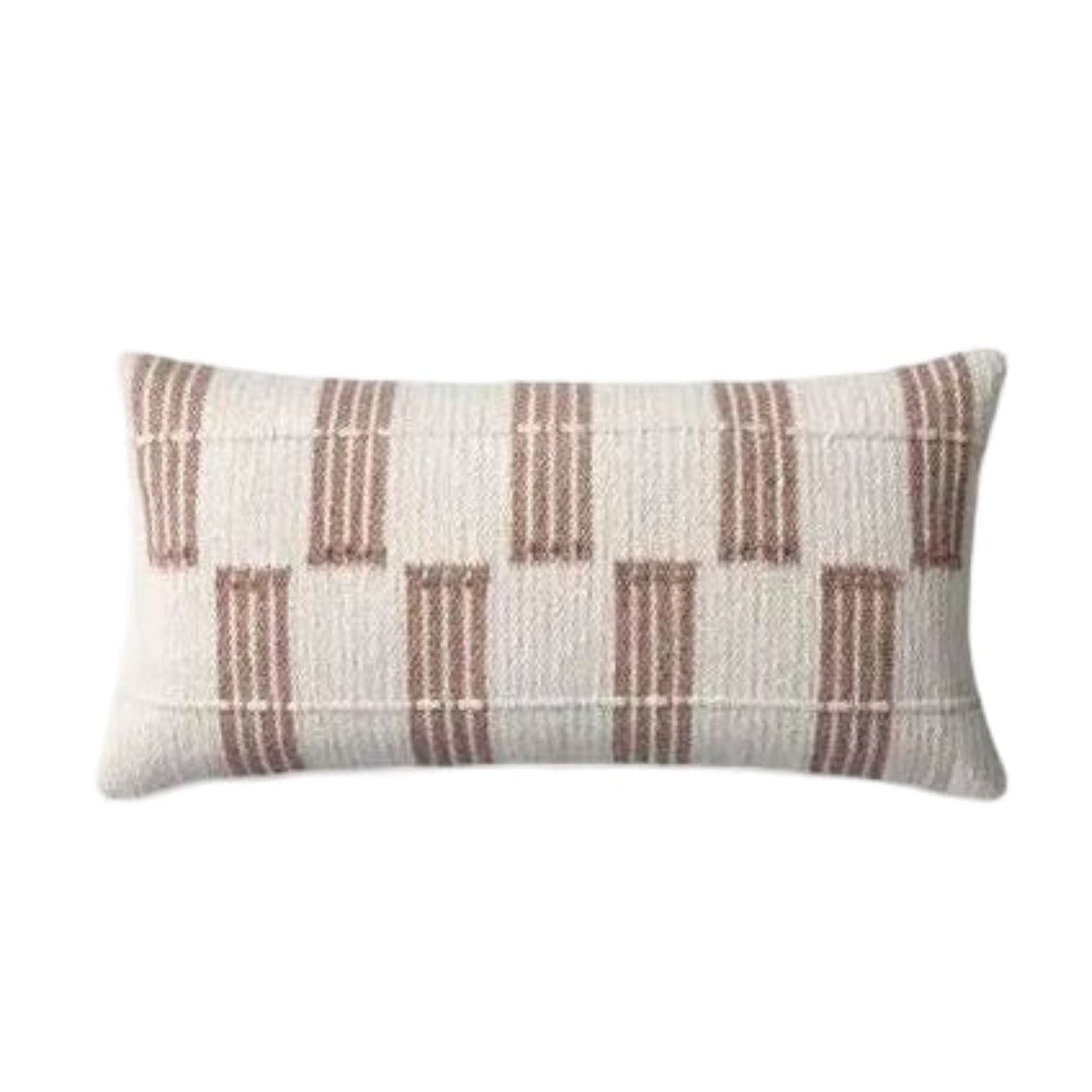 12 x 27 Brown/Ivory Striped Down Pillow