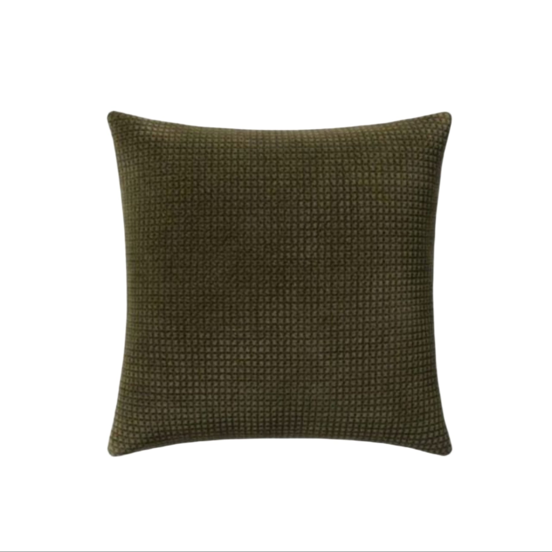 22" Dark Olive Velvet Down Pillow