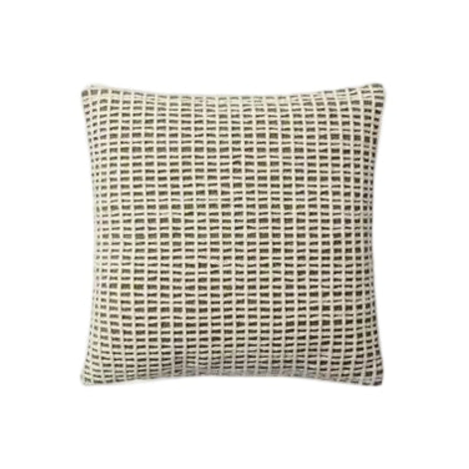 18" Green/Ivory Grid Down Pillow