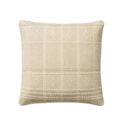 18" Beige Windowpane Down Pillow