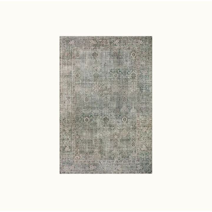 7'6 x 9'6 Emerald and Ivory Rug