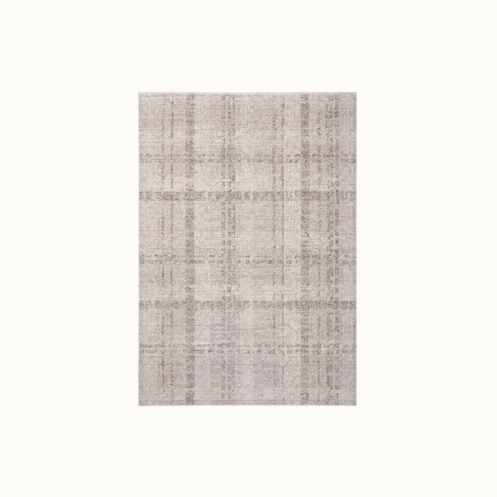 5'3" x 7'6" Ivory Multi Plaid