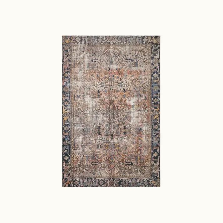 7'6"x 9'6" Terracotta Blue Rug