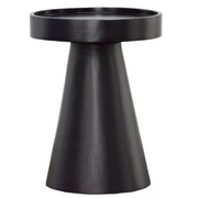 Round Black Wood Side Table