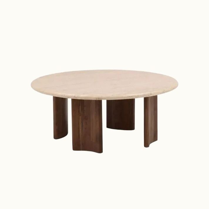 Wood and Stone Coffee Table