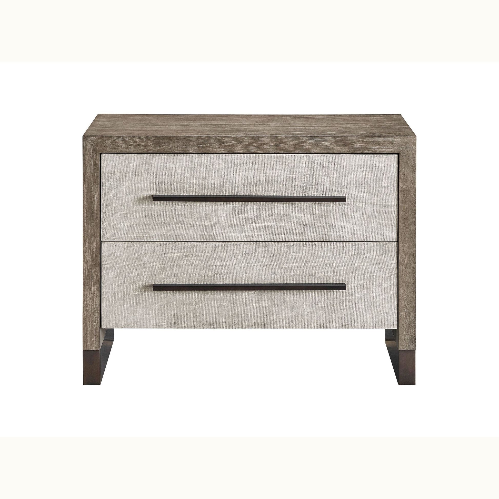 Large Taupe Linen Night Stand