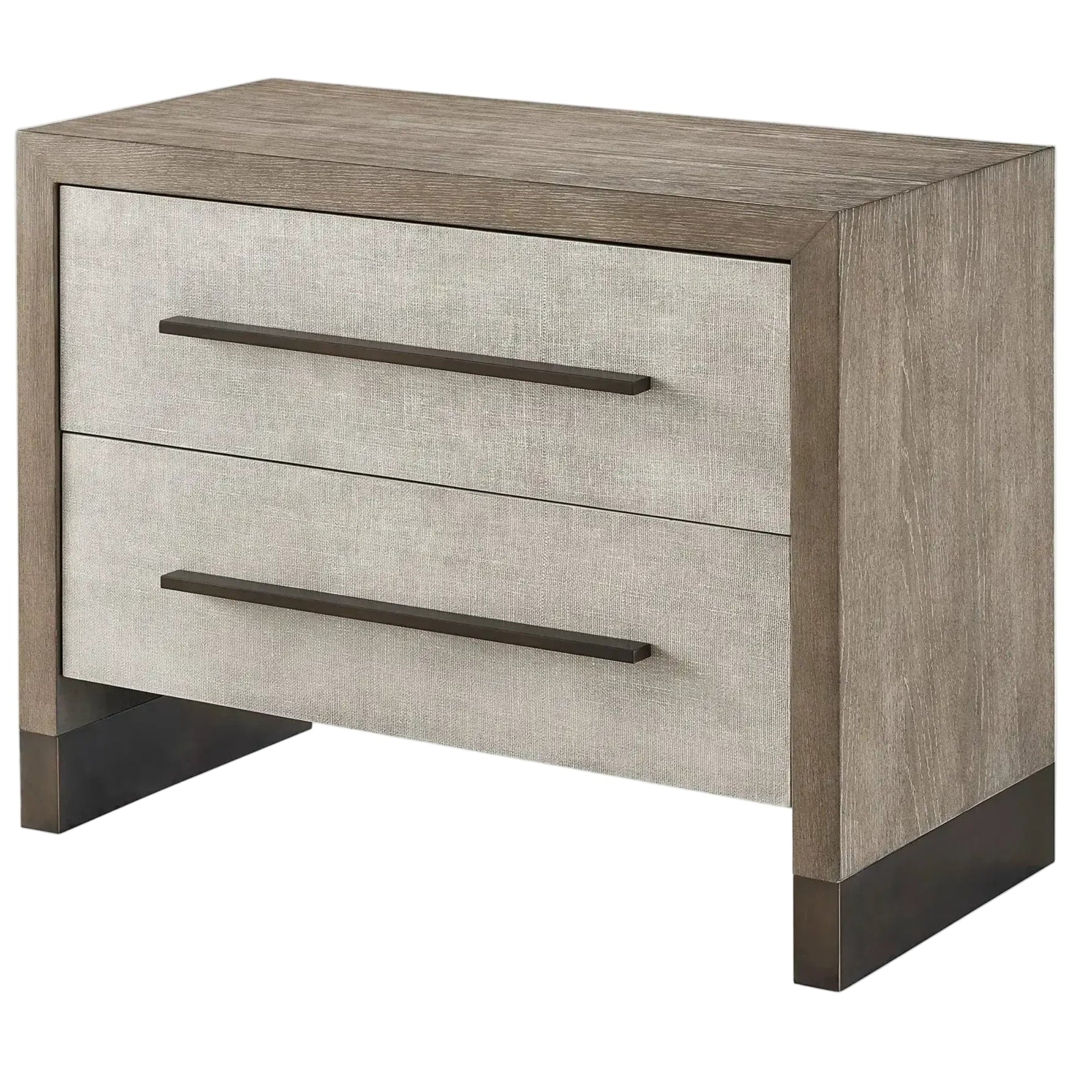 Large Taupe Linen Night Stand