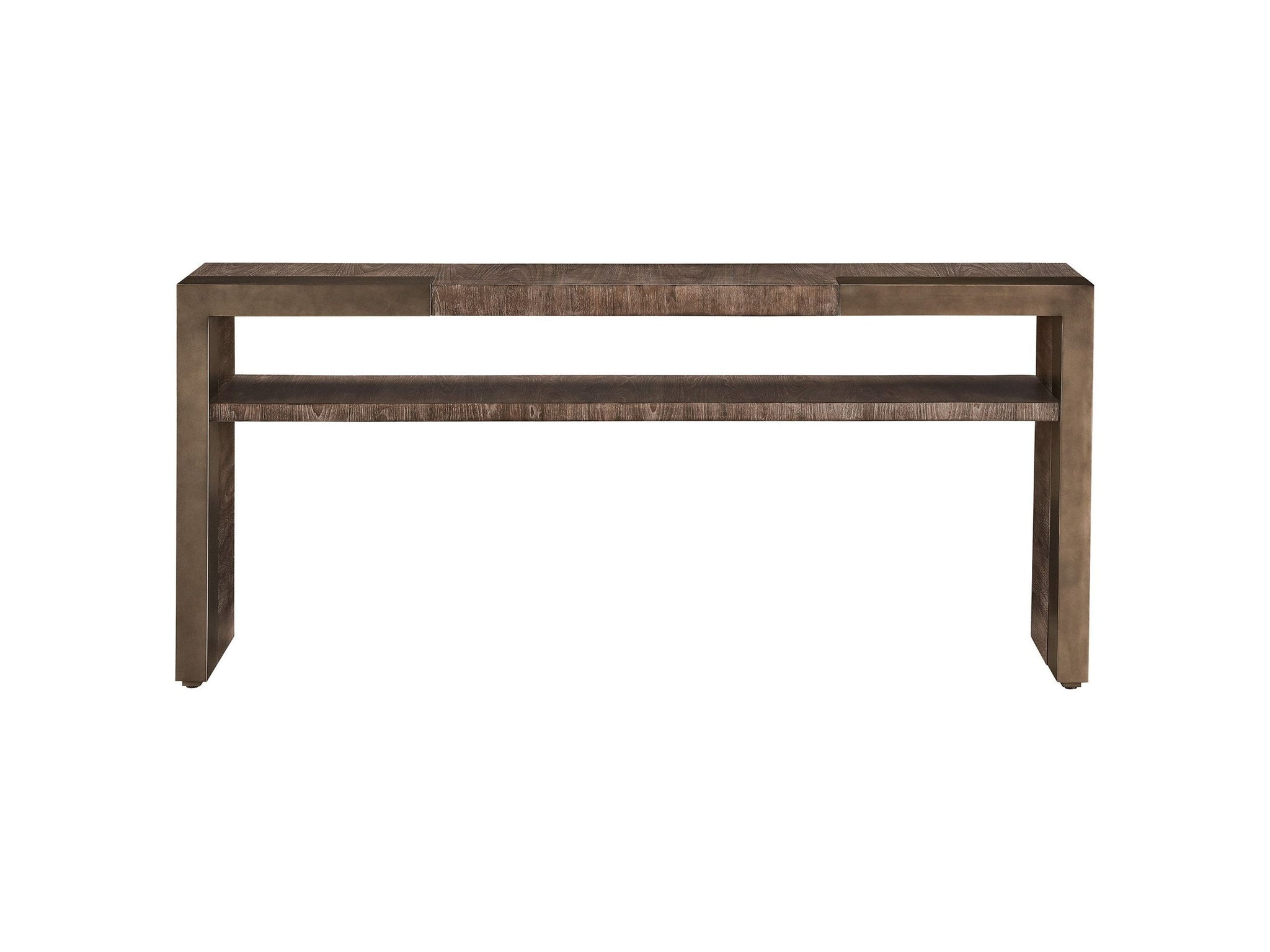 72" Walnut & Brass Console