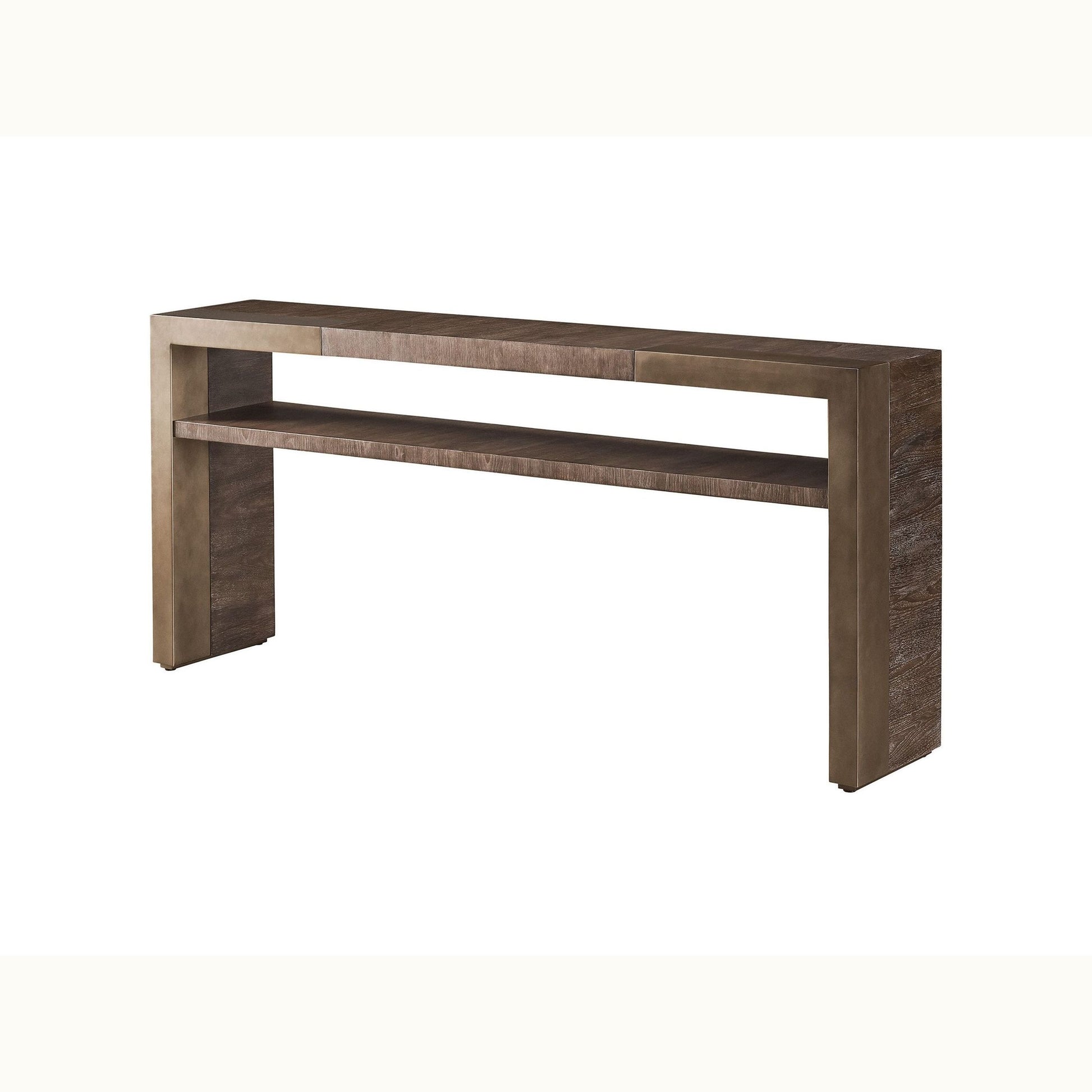 72" Walnut & Brass Console