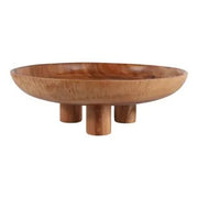 6" Brown Wood Bowl with Legs