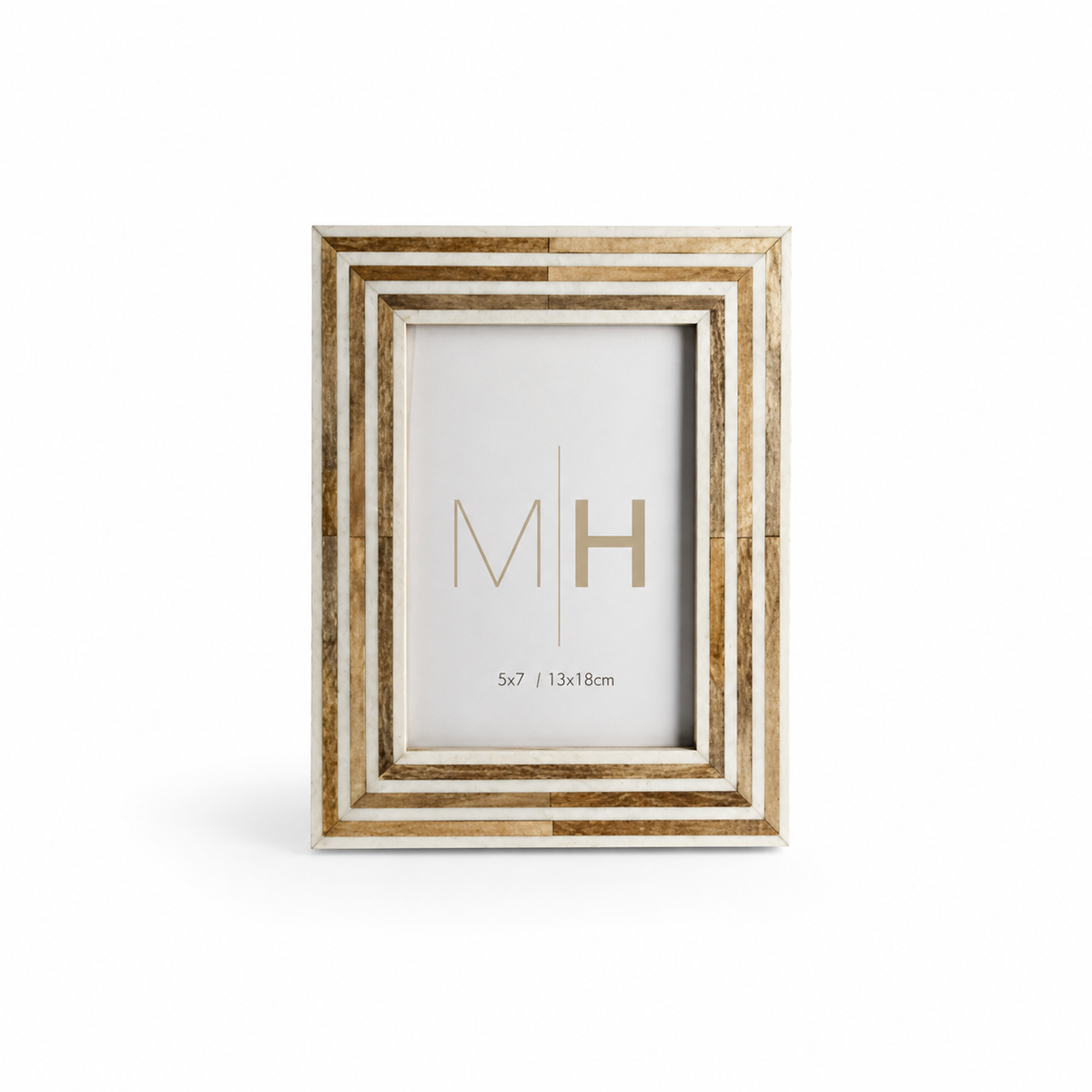 5x7 White/Brown Tiled Picture Frame