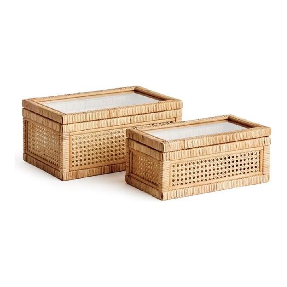 Rattan Wrapped Box Set of 2