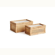 Rattan Wrapped Box Set of 2
