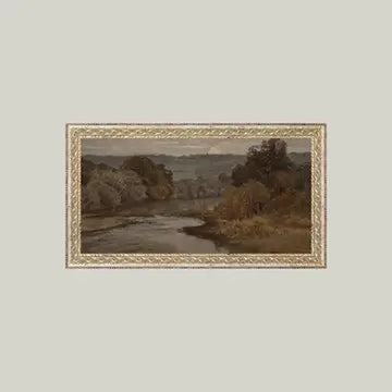 Autumn River Framed Antique Art