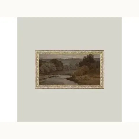 Autumn River Framed Antique Art