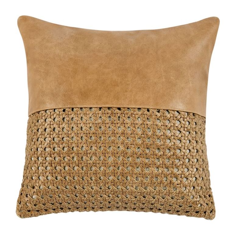 18" Chestnut Leather Pillow