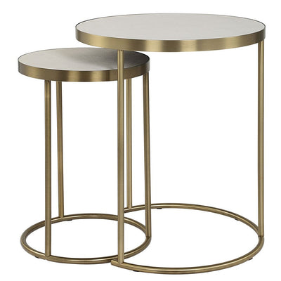 Brass & White Nesting Tables